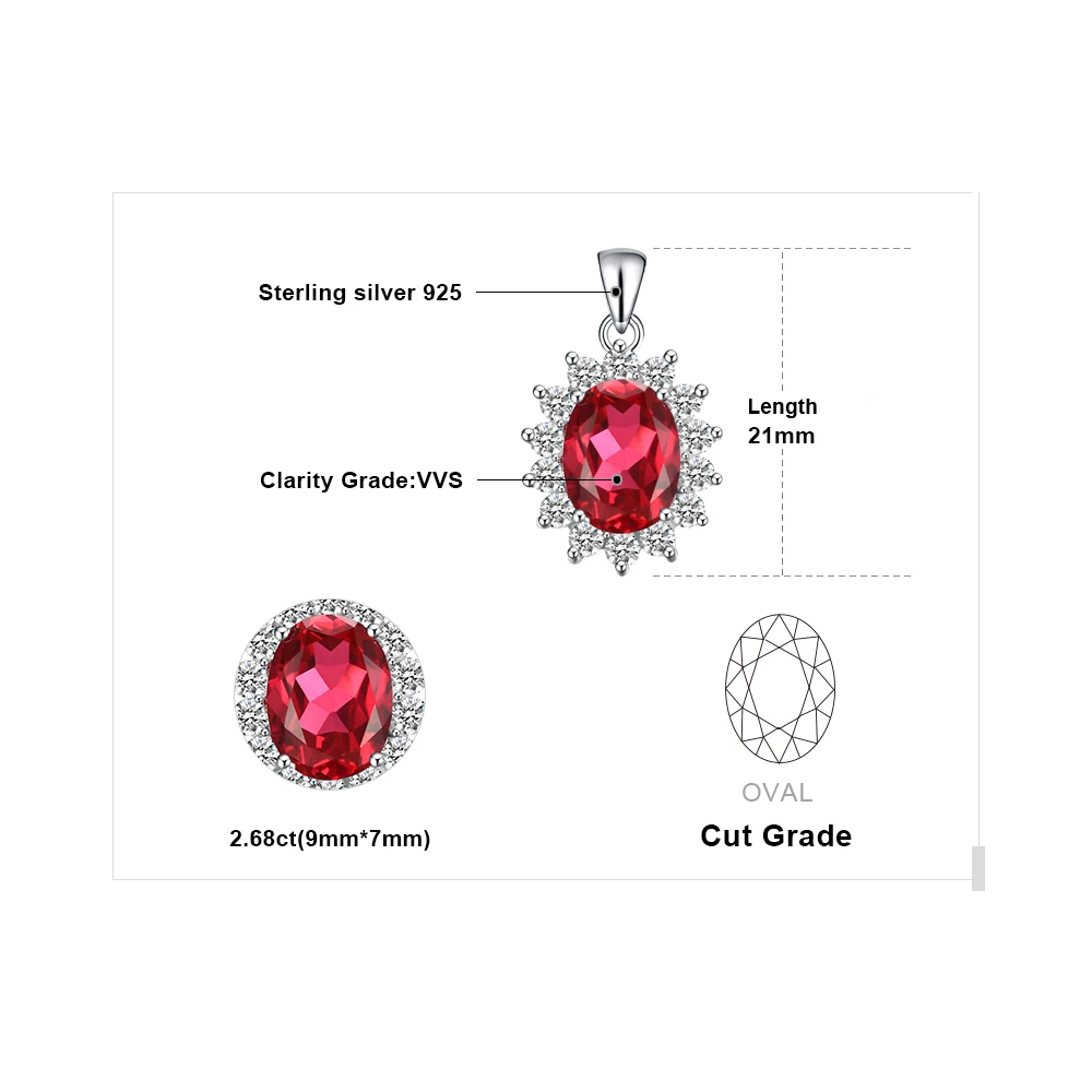 Ювелирный дворец 3ct созданное красное рубиновое ожерелье с подвеской 925 драгоценные камни из стерлингового серебра Колье эффек