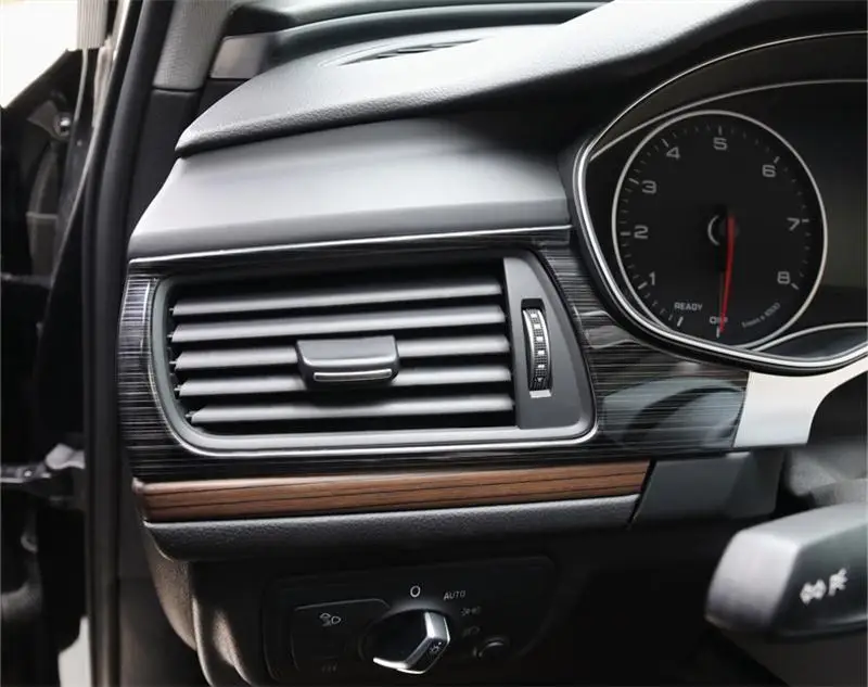 Автомобильный Стайлинг из углеродного волокна AC Передняя воздушная Розетка отделка рамы украшения наклейки Чехлы для Audi A6 C7 интерьер Авто аксессуары LHD