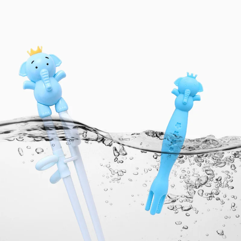 

Cartoon Elephant Children Easy Fun to Use Beginnner Learner Practice Dinnerware Baby Educational Training Chopsticks Dinnerware