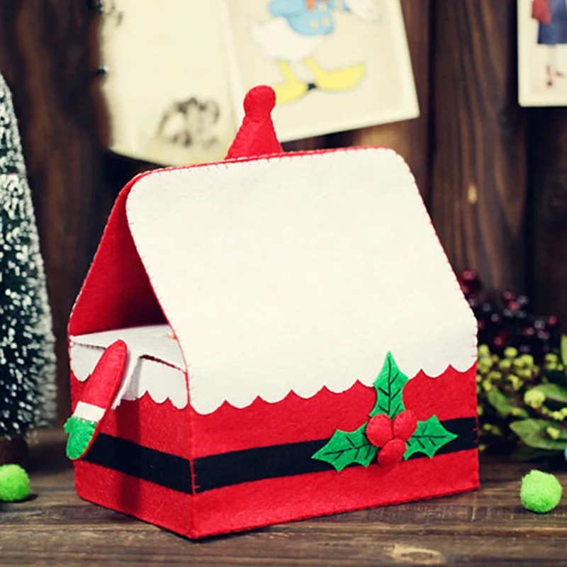 Санта Клаус тканевая коробка войлочный материал для упаковки своими руками практичная Рождественская тема коробка для салфеток хорошее украшение для спальня и гостиная