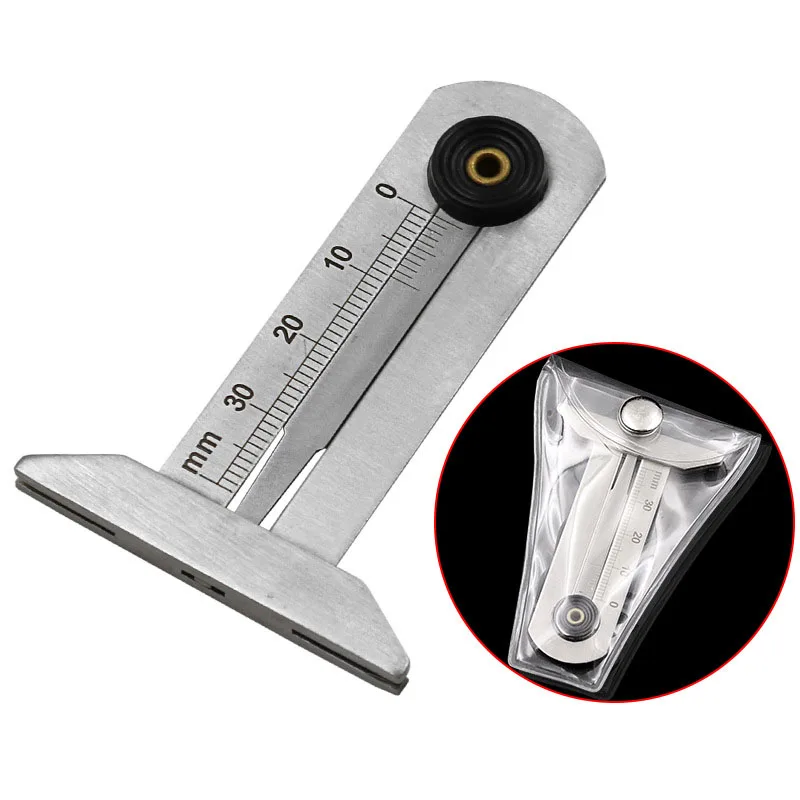 

Manufacturer's direct tire tread vernier depth gauge 0-30mm stainless steel ruler pattern safety