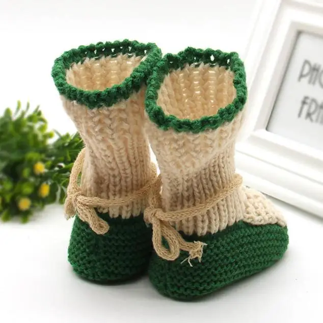 Обувь для малышей зимняя одежда для детей ясельного возраста, для новорожденных вязаный кружевной вязанная крючком обувь с пряжкой ручной