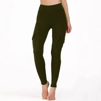 

New 2020 High Waist Skinny Cargo Pants For Women Both Side Pocket Leggings Hip Pocket Booty Leggings Workout Sporting Pants