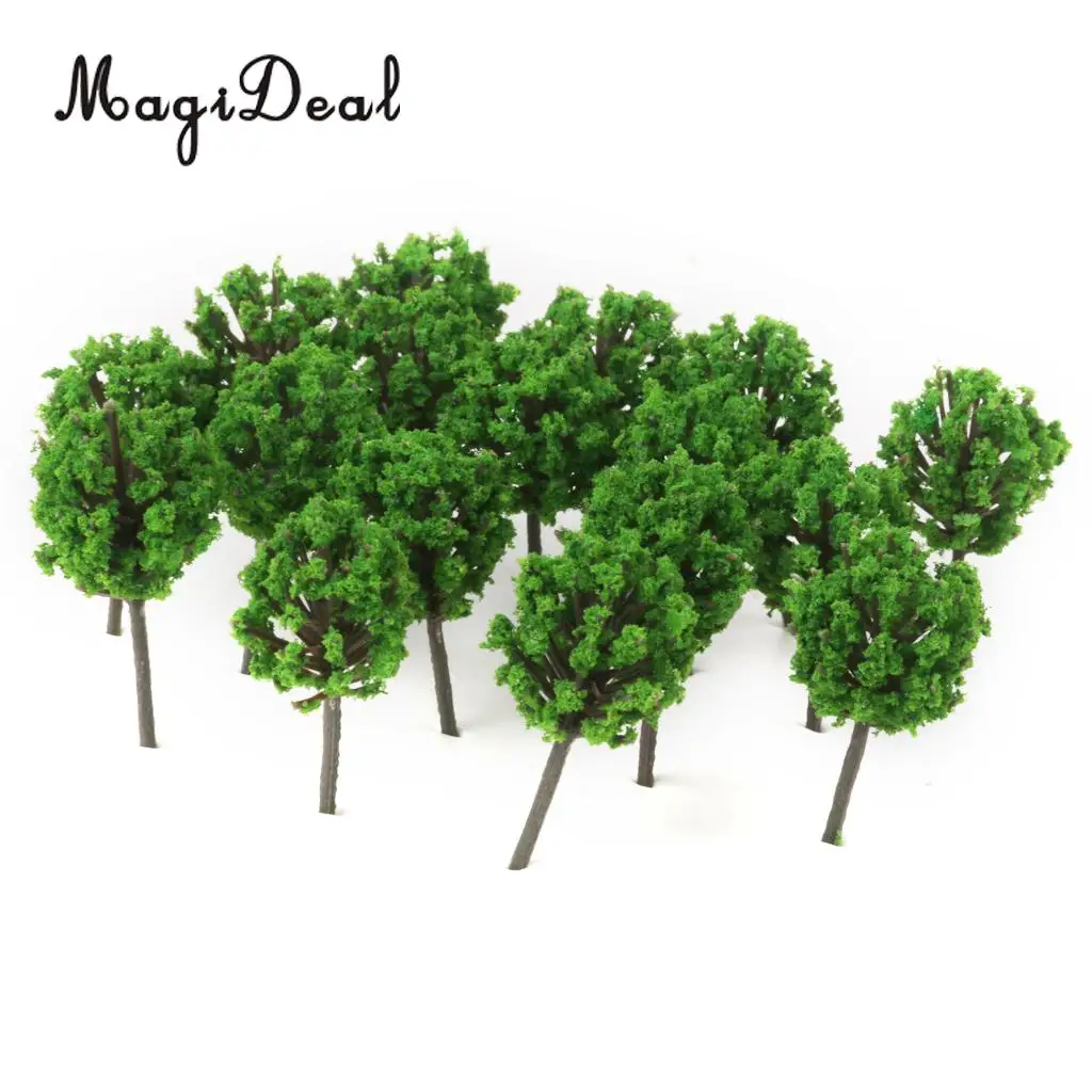 50Pcs 1/300 Scale 4cm Dark Green Model Trees Z Scale Train Street Park Countryside Model Building Scenery Landscape 4Colors