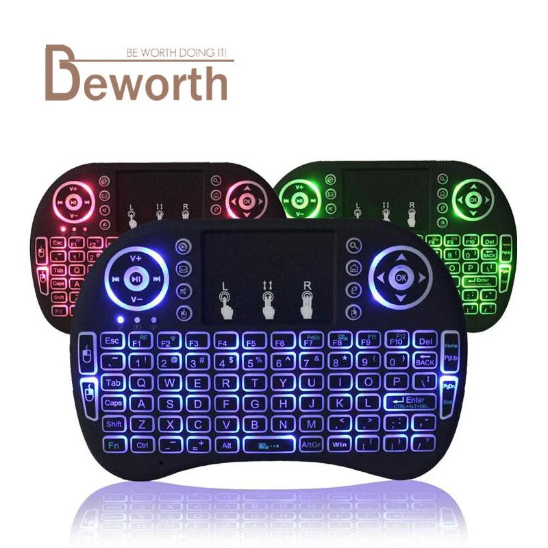 Backlight i8 English Russian 2 4GHz Wireless Keyboard Air Mouse with Touchpad Handheld Backlit for Android
