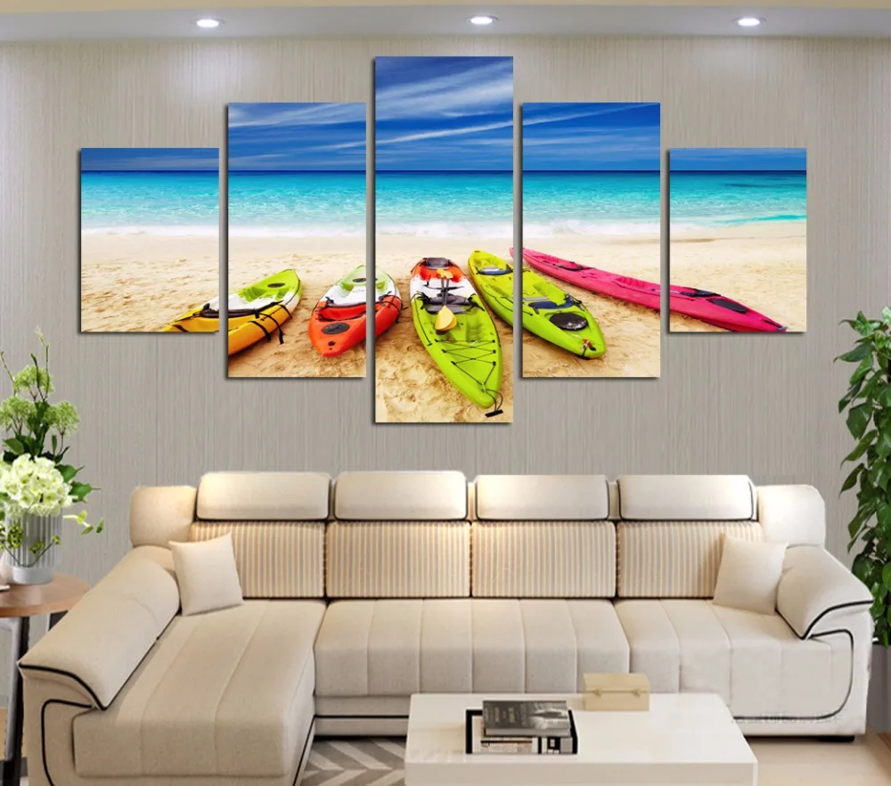

Mediterranean style canvas painting sea yacht scenery picture decorate the living room kitchen art wall free shipping FA138