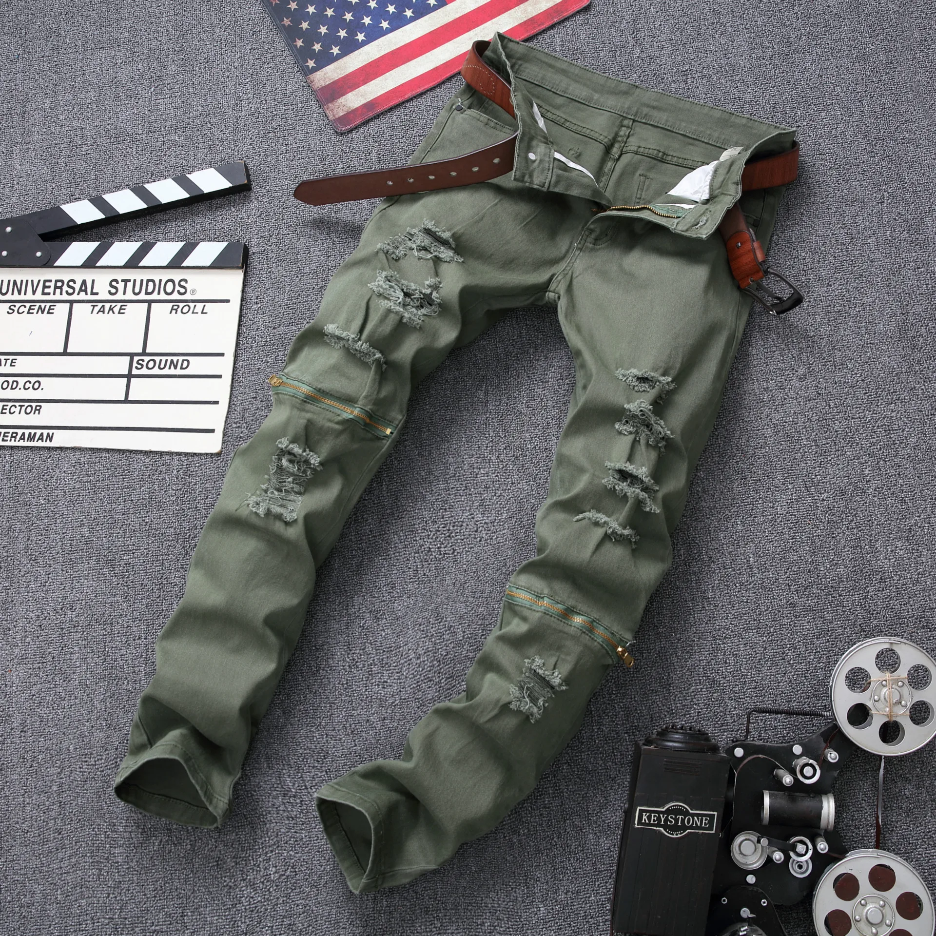 YiQuanYiMei Fashion Punk Style zerrissenen jeans männer skinny jeans bitte erlauben 1 3 CM unterscheidet wegen des manuellen maßes dank QQ 5D8E1E8C3B729D3A7B0A48D3E8D56A49