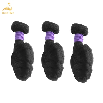 

Bosin hair Virgin Hair Weave 3 Bundles loose Wave Human Hair Bundles Unprocessed Natural Color Free Shipping