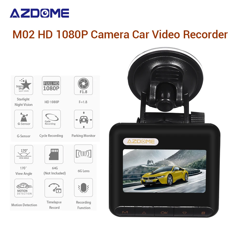 

Wifi DVR Car M02 Full HD 1080P DashCam Mini Car Driving Recorder Vehicle Camera Loop Recording Parking Monitor Built-in G-Sensor