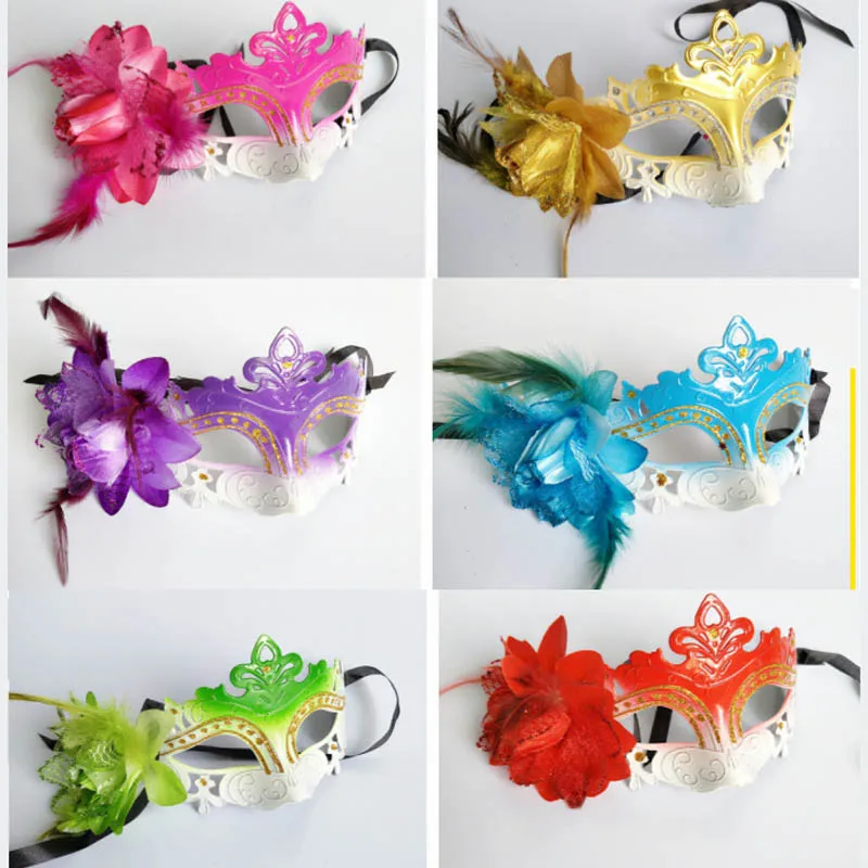 children adult Halloween cosplay Party princess masks with flower