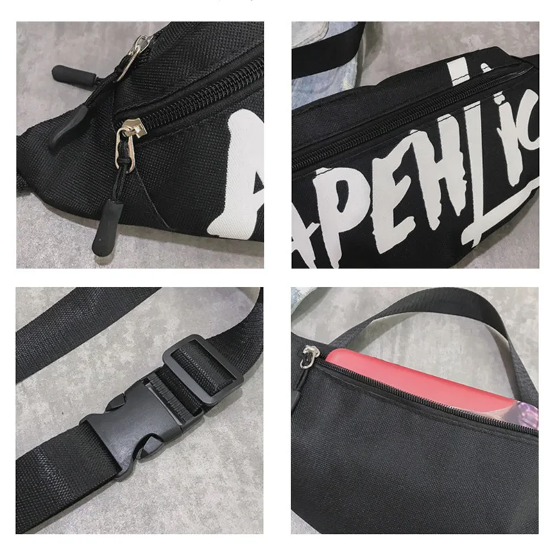 Модные буквы Женская поясная сумка Хип-хоп поясная сумка Harajuku Fanny Pack для женщин мужчин грудь бум Hengreda pacote cintura saco