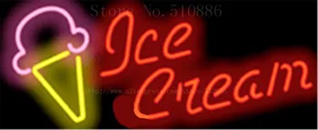 

17*14" Ice Cream With Cone NEON SIGN REAL GLASS BEER BAR PUB LIGHT SIGNS store display Restaurant Shop Advertising Lights