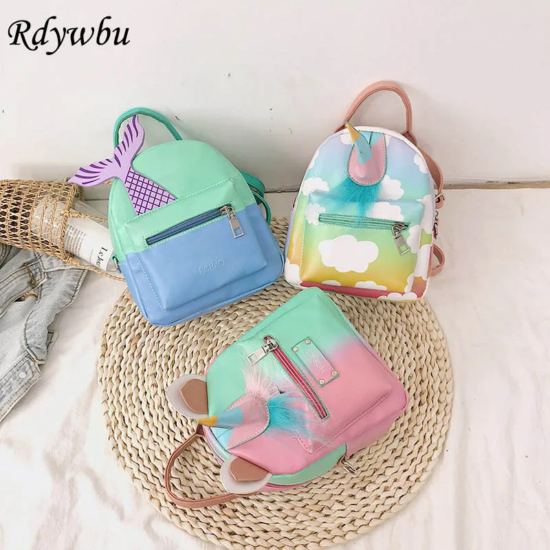 Rdywbu Многофункциональный маленький рюкзак с единорогом женская модная дорожная