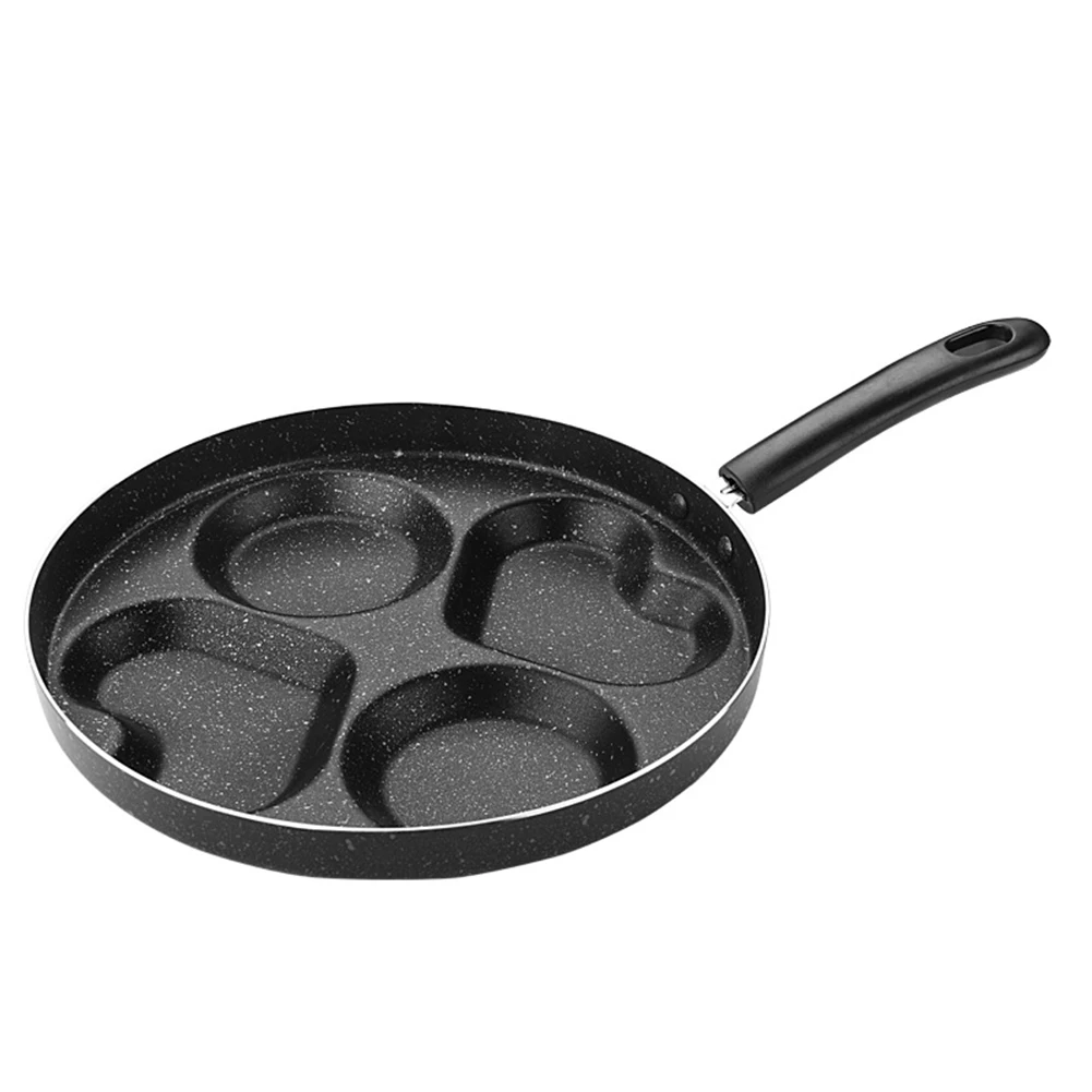 

Frying Pan Kitchen Tool Non Stick Breakfast Heart Shape Cake Maker Baking Cooking Pot Grill Ham Omelette Divided Four Hole