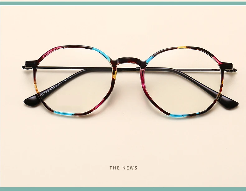 New fashion oval frame glasses full frame ladies beautifully decorated flat mirror men's metal trend glasses frame