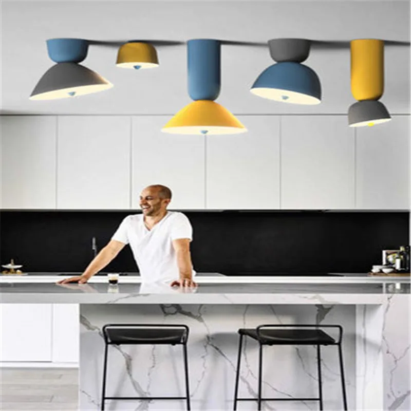  Nordic Style Icecream Cones Design Led Ceiling Lamp Creative Macarons Restaurant Kitchen Bedroom Ba - 33036735445