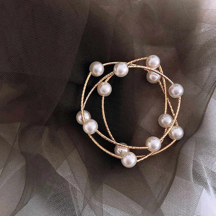

KingDeng Cross Pearl Bracelet Women Bracelets Jewelry Ins Style Multi-layer Fairy Punk Geometric Zinc Alloy Temperament Fresh