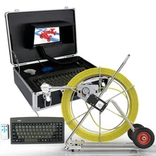 80M 100M 120M 160M Sewer Waterproof Camera Pipe Pipeline Drain Inspection System 7″LCD DVR with length counter & keyboard