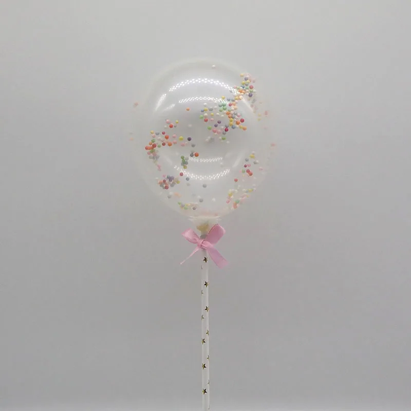 1 Набор, 5 дюймов, многоцветный воздушный шар "Конфетти", топпер для торта, бумажный соломенный бант, украшение на свадьбу, день рождения, вечерние принадлежности, сувениры для детского душа - Цвет: B11