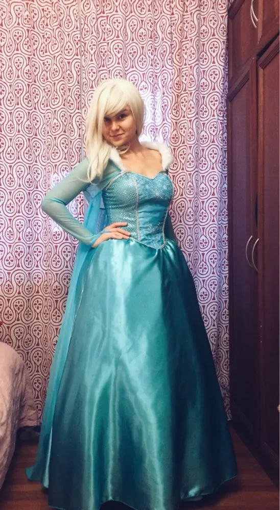 Adult Anna Elsa Princess Queen fantastic Dress Cosplay Costume Party Queen Dress Halloween Masquerade Costume Fairy (11)