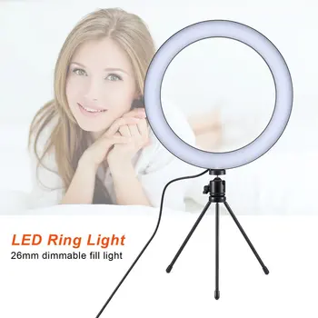 

26mm Dimmable LED Studio Camera Ring Light Photo Phone Video Light Lamp Ring Table Fill Light Annular Lamp For Canon