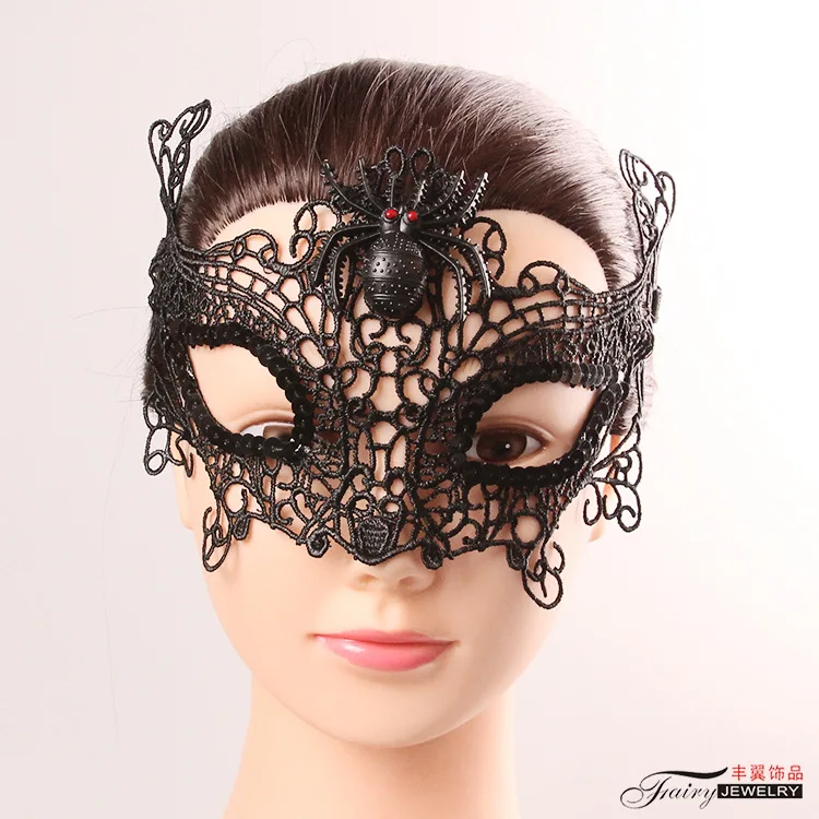 

Elegant Gothic Wind Black Lace Spider Mask Female Costume Party Evening Party Performance Masks Halloween Fancy Dress Costume