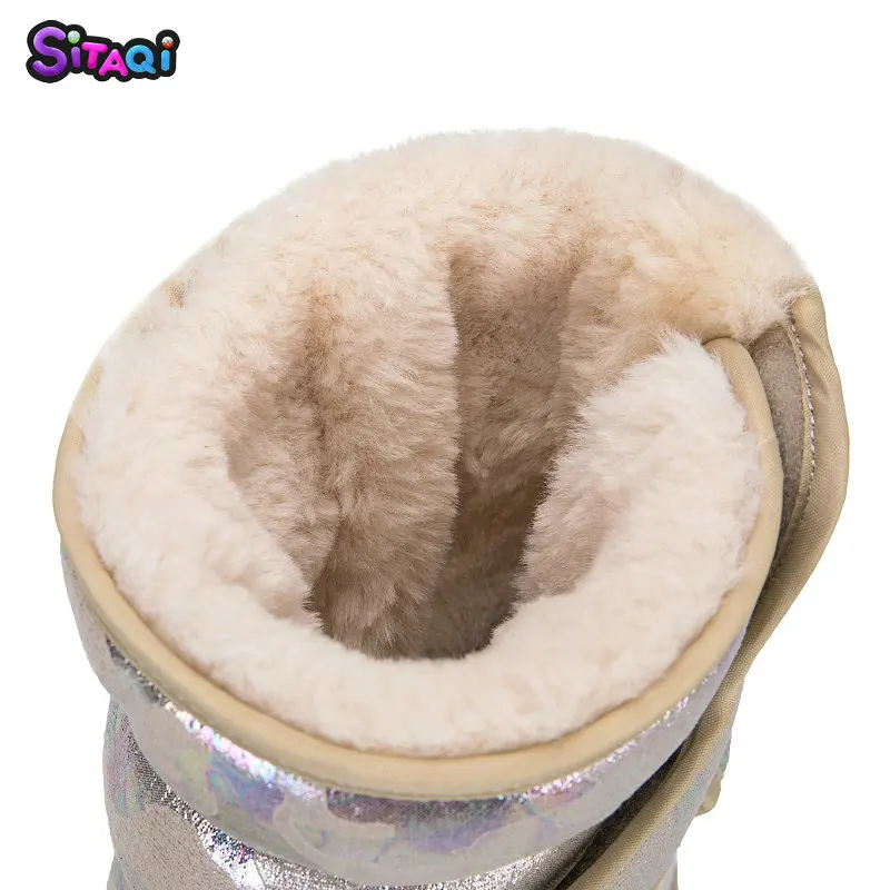 2019 Girl shoes new fashion Snow Boots Kids boots  winter soft fur antiskid outsole plus size 27 to 41 boots free shipping hot