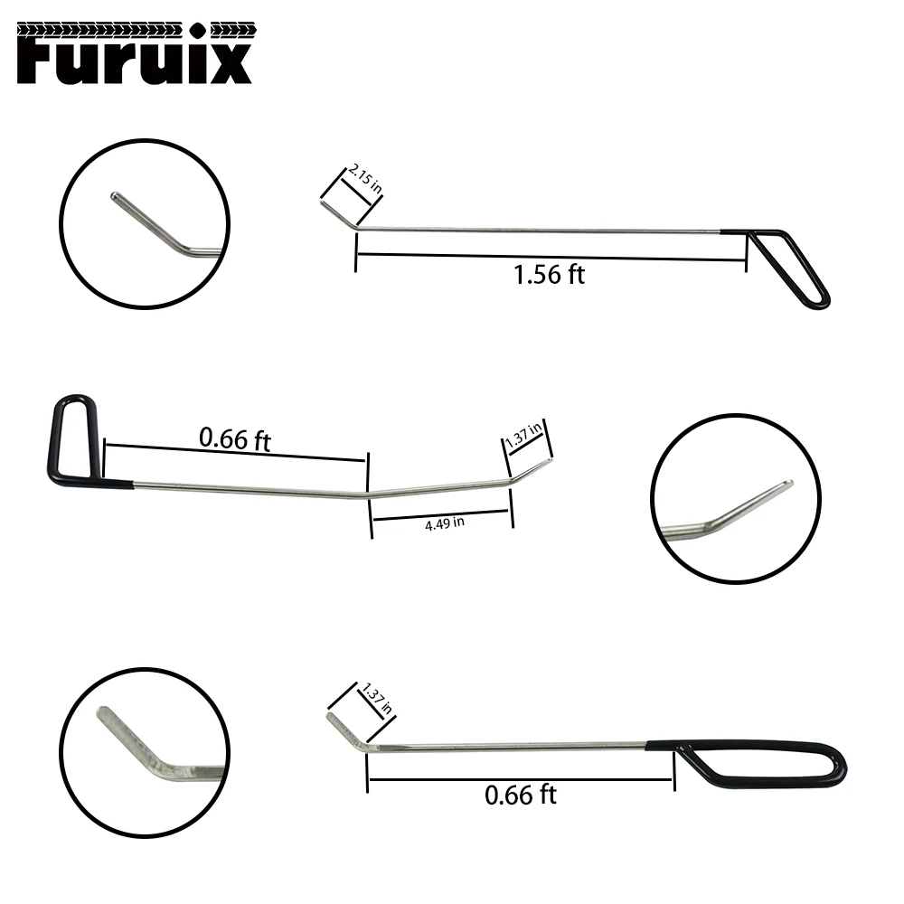 FURUIX 1/3/6 шт. PDR стержни ручной инструмент ремонт автомобиля, набор для ремонта автомобиля, безболезненного удаления вмятин ухода за кожей автомобиля град звона двери - Цвет: Цвет: желтый