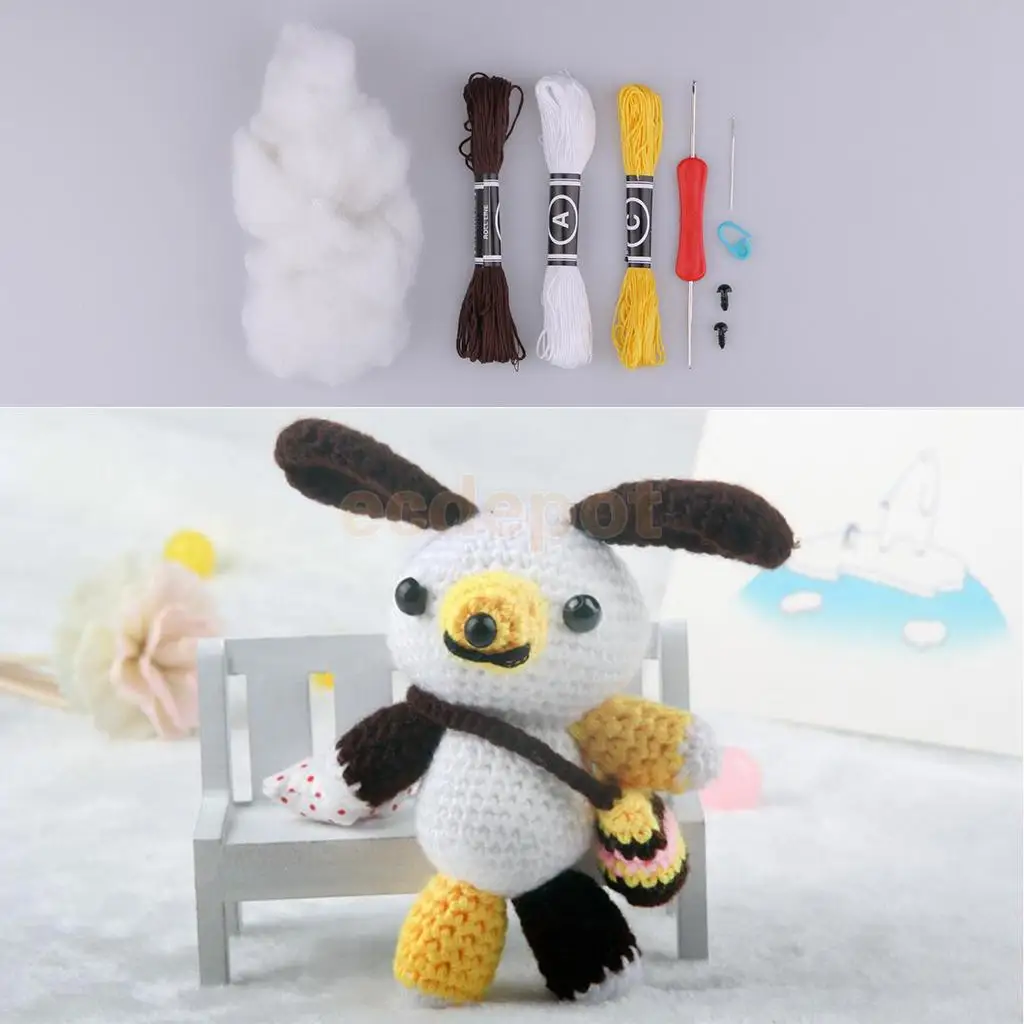 fityle Handmade DIY Dog Doll Toy Crochet Kit Amigurumi Kit hand eye coordination for Kids Beginners Crafts Sewing Tools