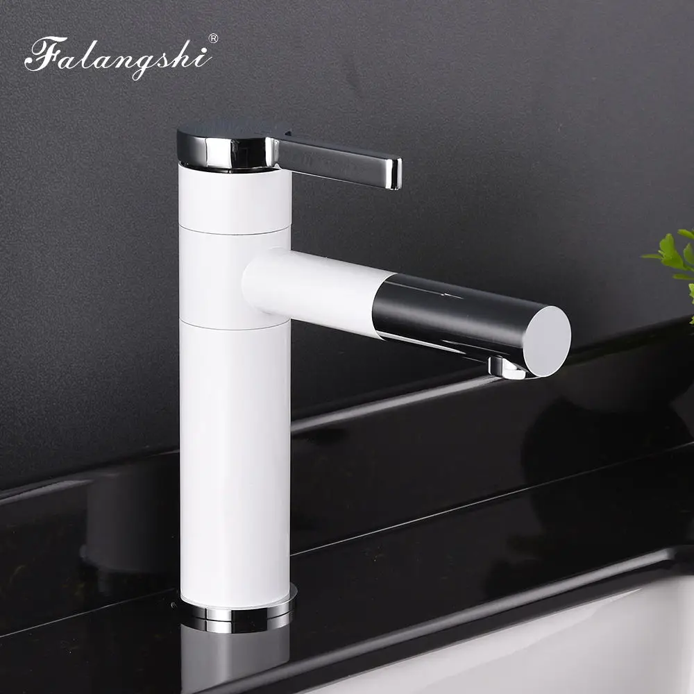 Billige Neue Zeitgenössische Becken Weiß Wasserhahn Swivel Auslauf Bad Schiff Sinken Mischer Einzigen Handgriff Waschbecken Mischer Waschbecken Armaturen WB1044