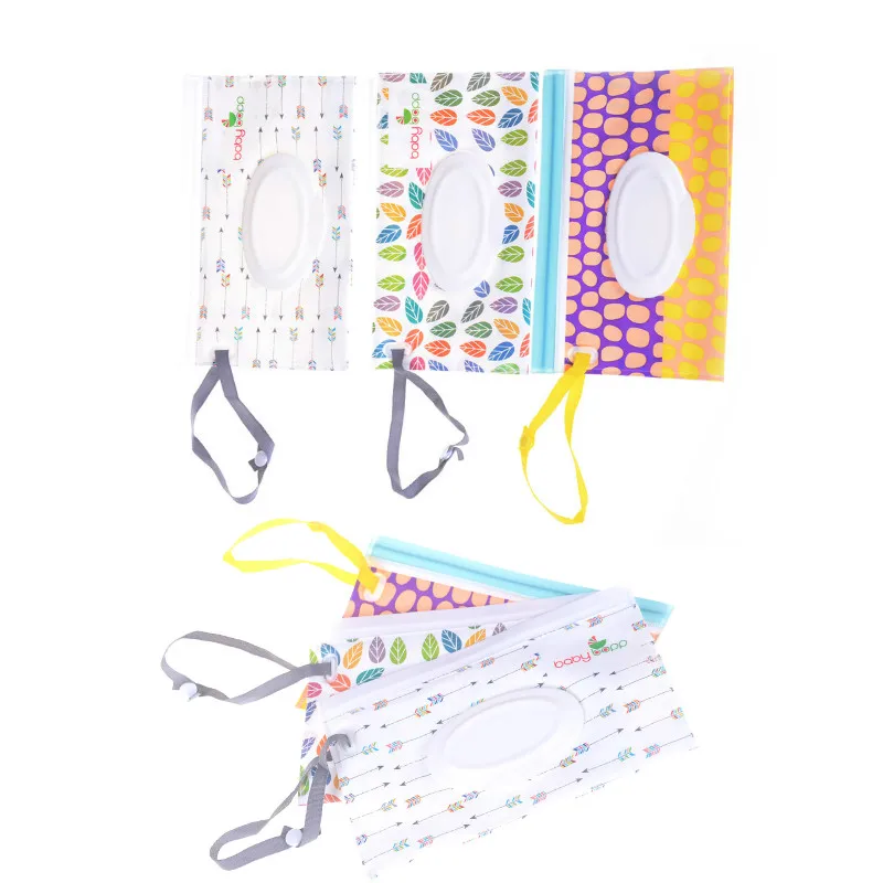 Clutch And Clean Wipes Carrying Case Eco-friendly Wet Wipes Bag Clamshell Cosmetic Pouch Easy-carry Snap-strap Wipes Container