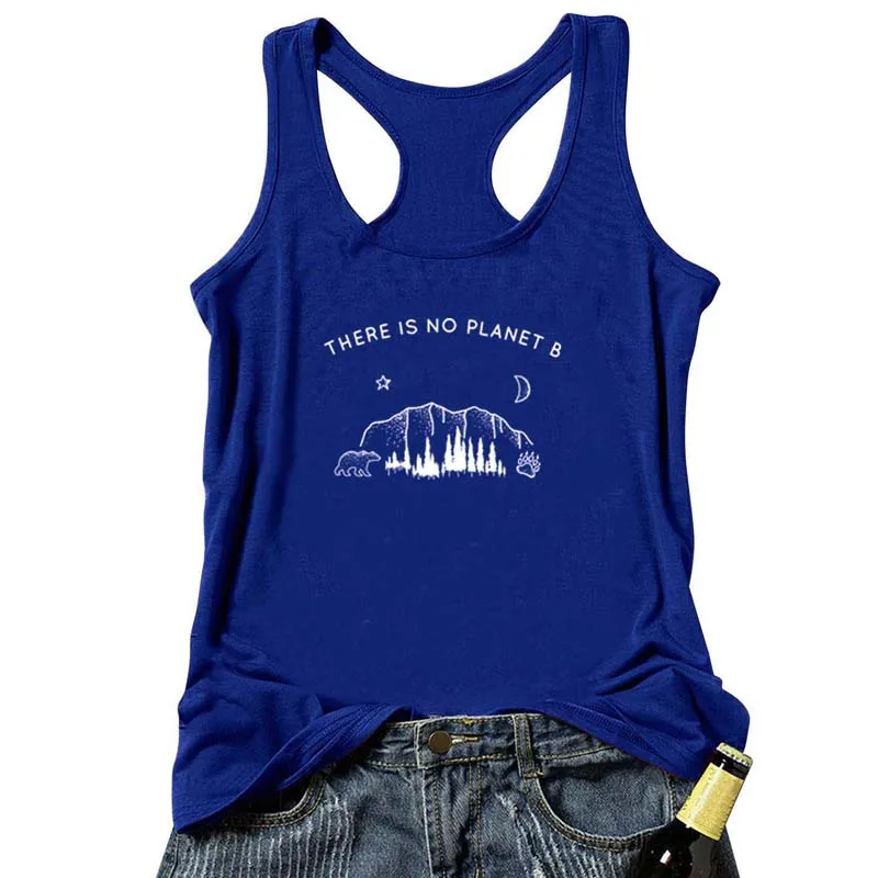 

Vest There Is No Planet B Printed Tank Tops Summer Casual Graphic Tanks Fashion Women Flowy Racerback Workout Tee Shirt Clothing