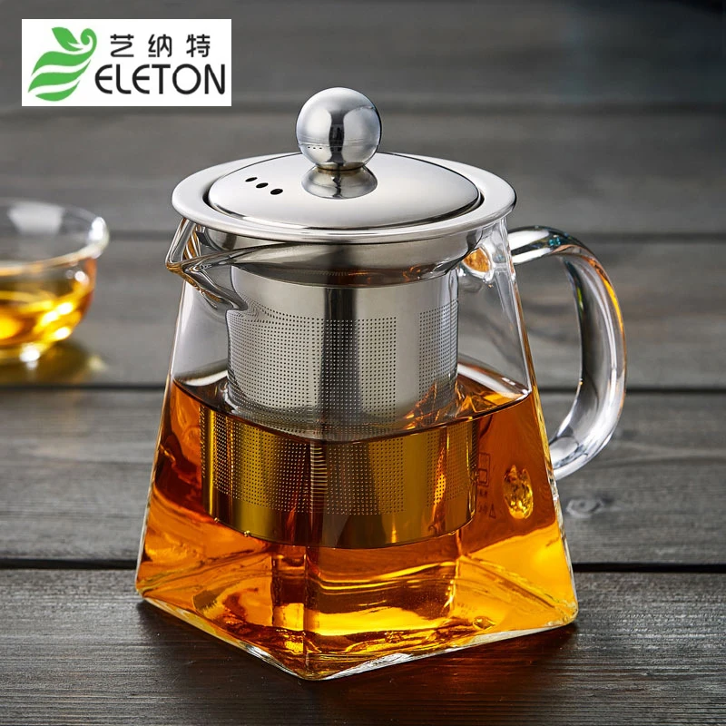Eleton Glass Teapot High Boron Silicon Fair Pot Stainless Steel Tea Pot