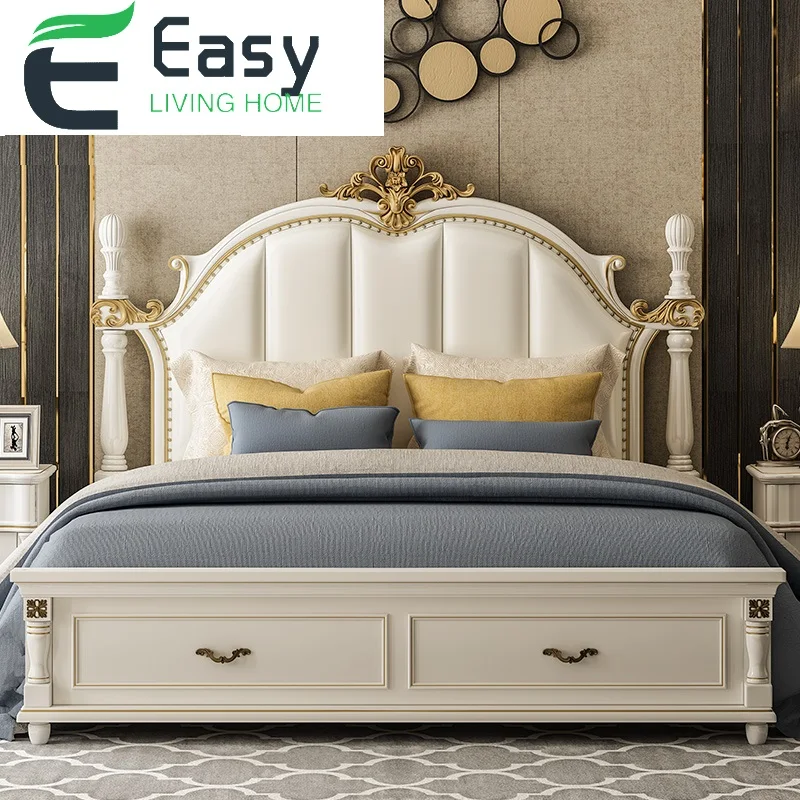 Easyliving 2019 простая европесветильник Роскошная стильная кровать из натуральной