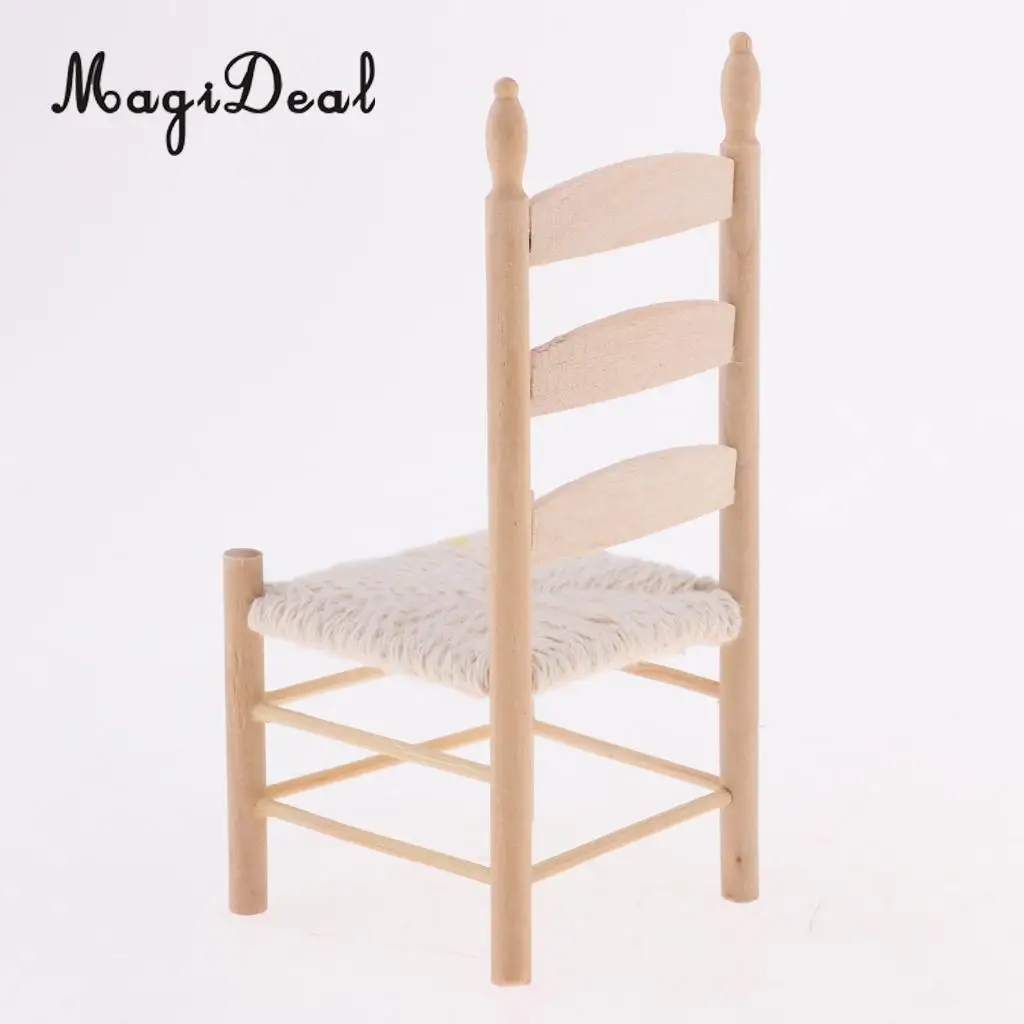 2pcs Mini Dining Table Chair Model for 1:12 Scale Dollhouse Miniature Living Room Furniture