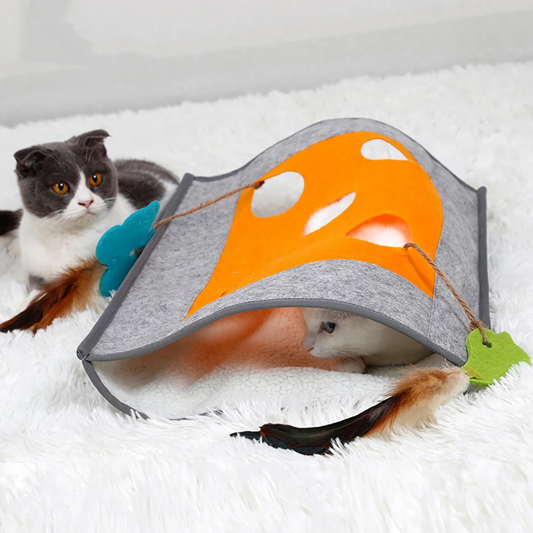 Кошачий туннельный спальный мешок креативный дышащий Теплый кошачий гнезд для домашних животных спальная кровать головоломка игрушка для кошек для котят