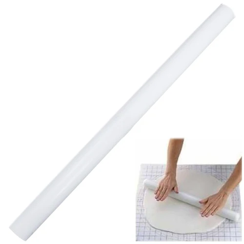 Белый ролик для кондитерской сахарной помадки для украшения торта Скалка 50 см