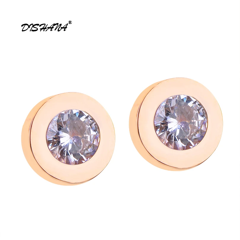 

Dishana Stud Earring for Women Gold Silver Color Crystal Jewelry Fashion Round Ear Studs Bijoux Femme Boucles d'oreilles (E0308)