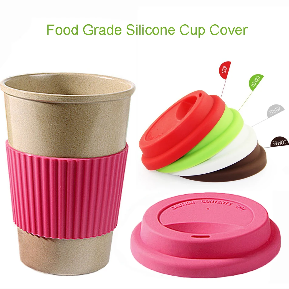Food Grade Silicone Coffee Cup Cover Drinking Cha Mug Lids Sealing Cap