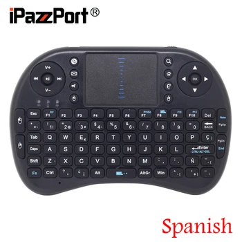 

[Free Shipping] Mini 2.4G Wireless Spanish(Espanol) Keyboard+Air Mouse+TouchPad for Google Android TV Box/PC High Quality