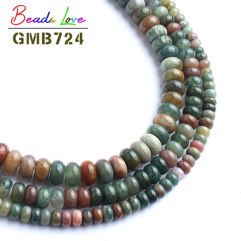 

India Agates Rondelle Beads Natural Stone Beads For Jewelry Making 15inch 6/8/10mm Spacer Beads Diy Bracelet Drop Shipping