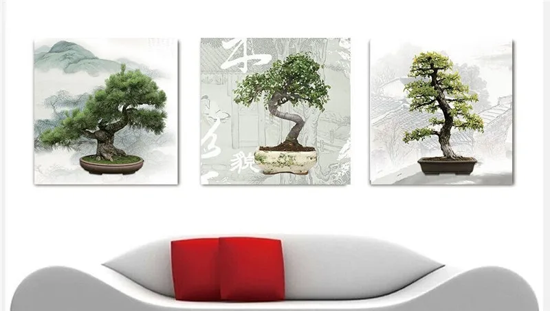 

New Needlework Resin Diamond Embroidery trees Three-picture Diy Diamond Painting Rhinestones Full Drill cube Diamond