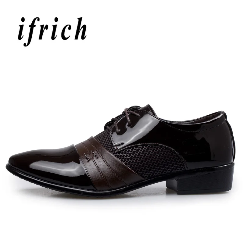 

New Large Size Business Footwear Men Platform Pu Leather Shoes Fashion Oxford Shoes For Men Black Brown Male Groom Wedding Shoes