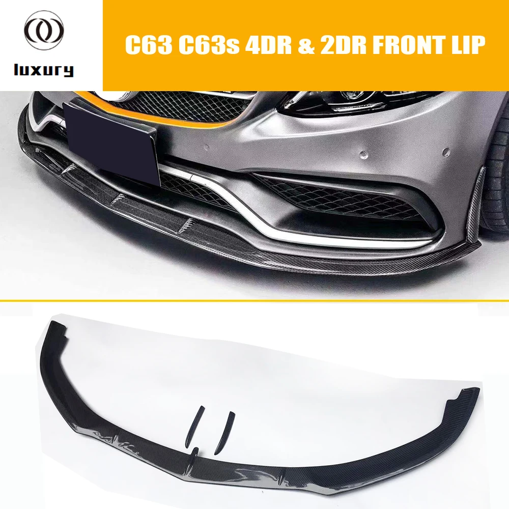 

C63 Carbon Fiber Front Bumper Lip Chin Spoiler for Benz W205 C63 C63s AMG Sedan & Coupe 15-18 ( Not fit C63 Look Bumper )