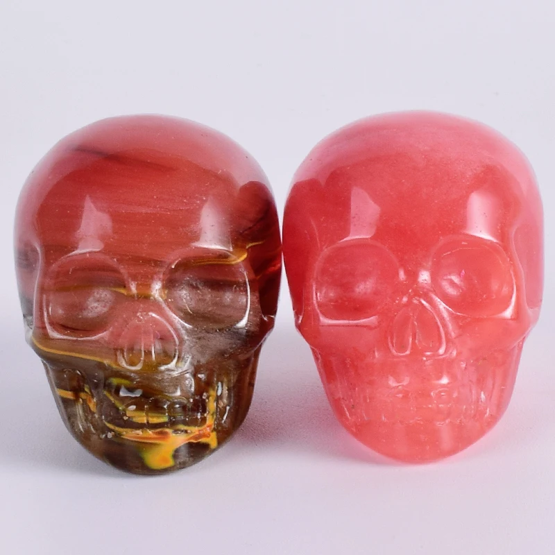 

Multi-color Synthetic Obsidian Skull Figurine 2 Inch Crystal Carved stone Healing statue Fengshui Home decor art collectible