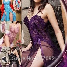 В течение одного дня горячая Распродажа 120 см длинного размера плюс S-5XL сексуальное женское белье Ночная рубашка платье Babydoll Нижнее белье Ночное белье B166