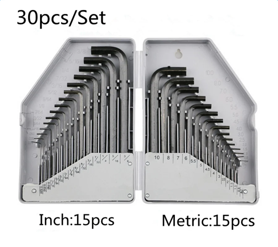 30pcs Manual Tool Set Allen Key Set Inner Hex Key Wrench Combination