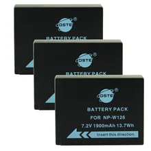 DSTE 3PCS NP W126 np w126 NP W126S np w126s Camera Battery for Fuji HS50 HS35