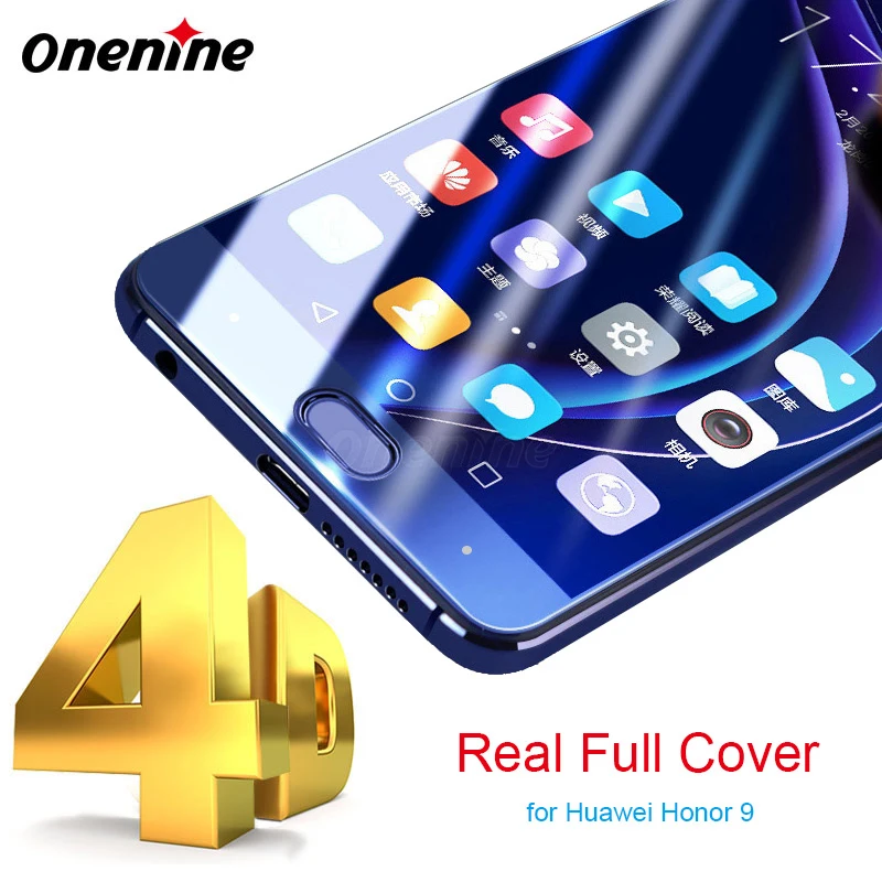 

Onenine 4D Carving Screen Protector for Huawei Honor 9 Tempered Glass Full Cover Protective Film 3D Curved 9H Honor9 Glass Vidro