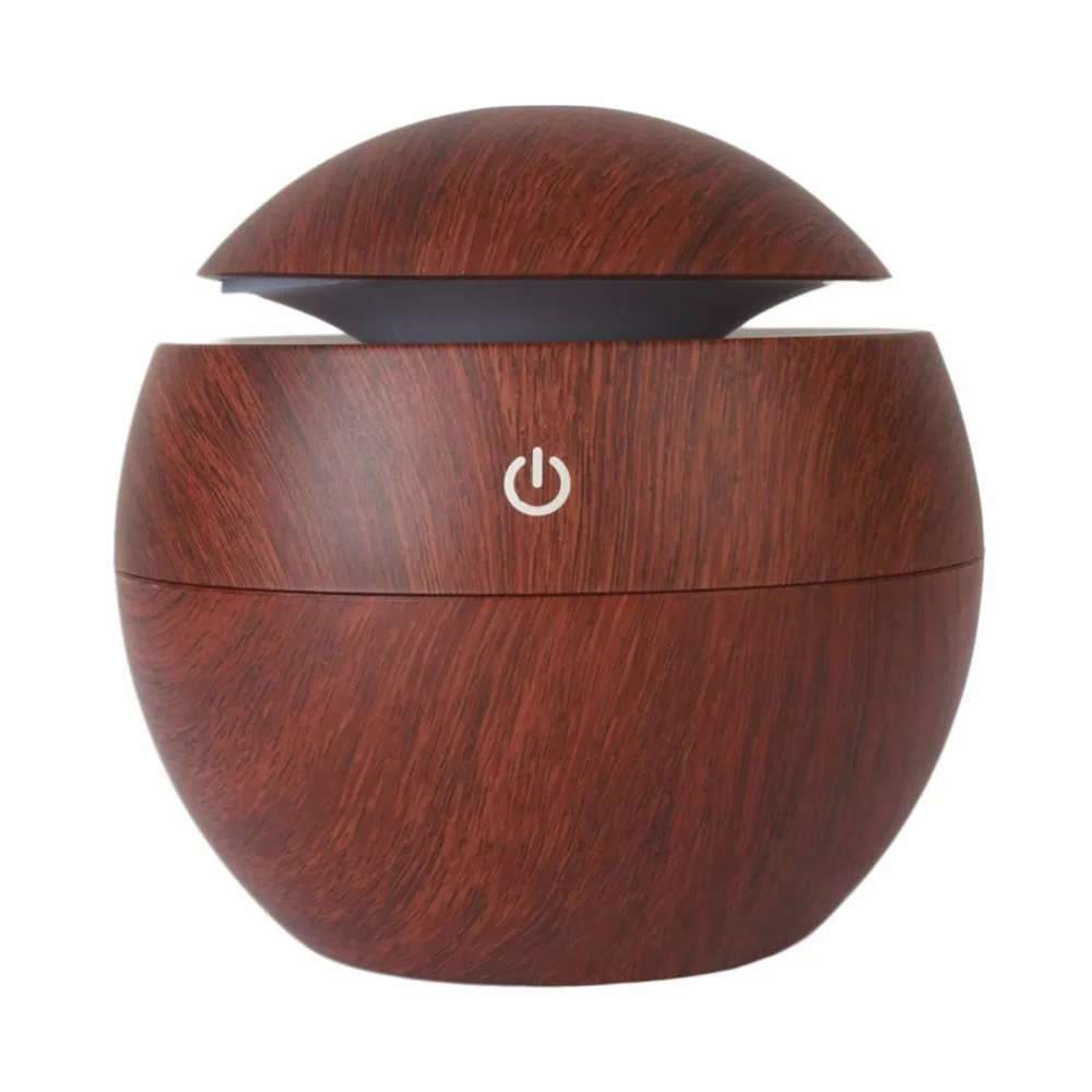 

Unique Round Wood USB Aroma Essential Oil Diffuser Ultrasonic Cool Mist Humidifier Air Purifier 7 Color Change LED Night Light